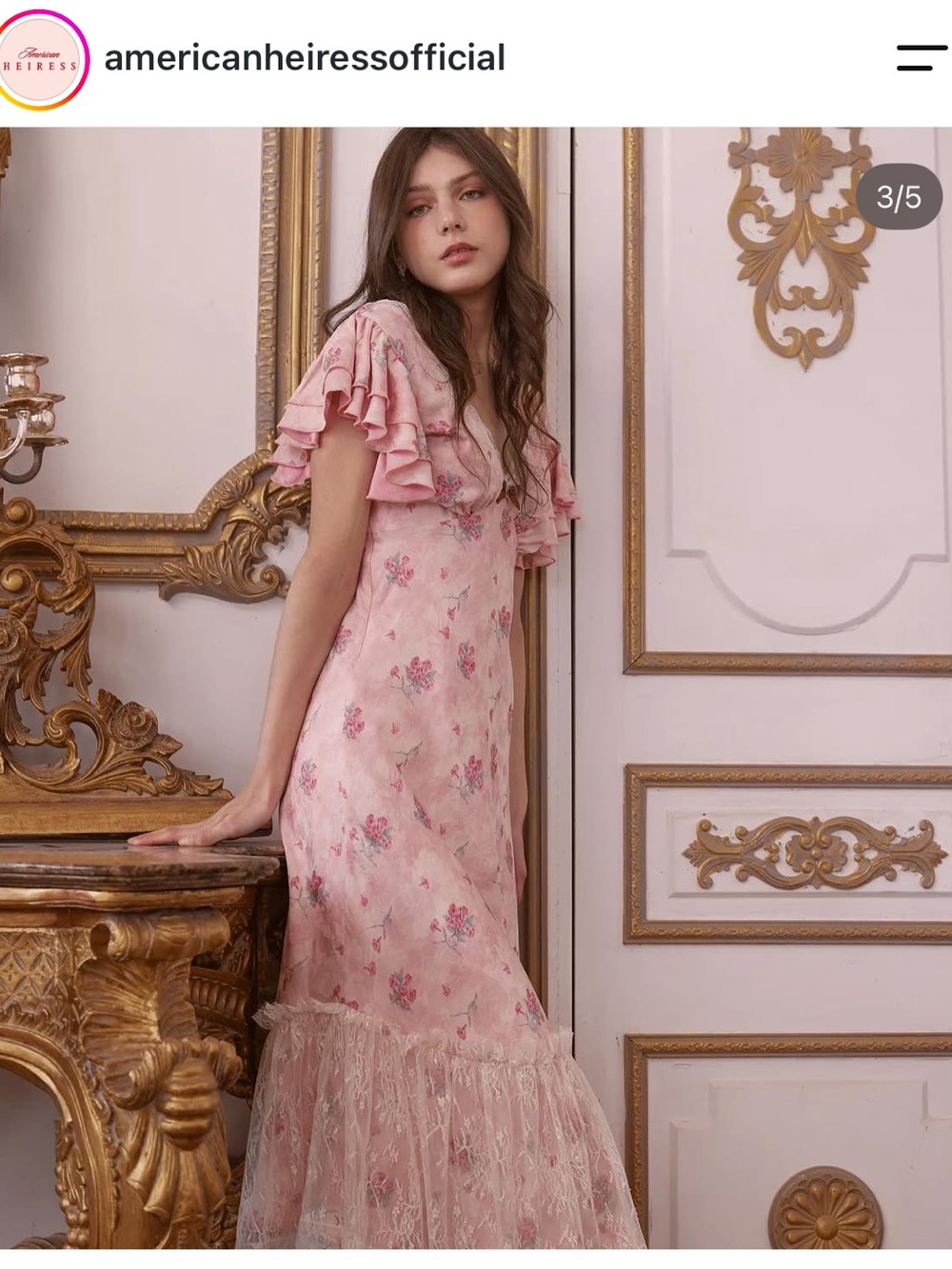 American Heiress/Lait Collection Carlton Pink Floral Satin Maxi Dress - Picture 2 of 12